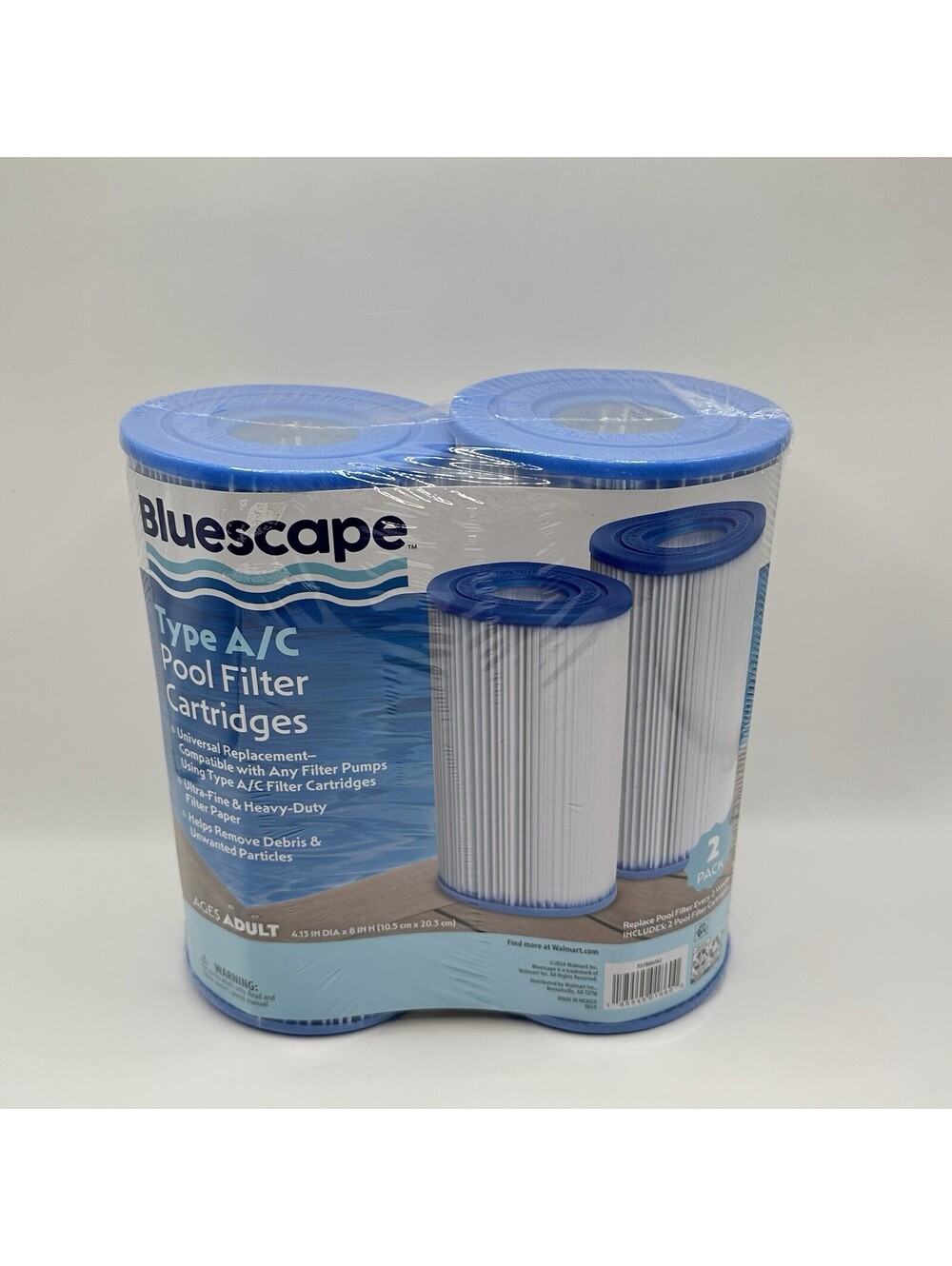 Bluescape Type A/C Pool Filter Cartridges (2) Universal Replacement